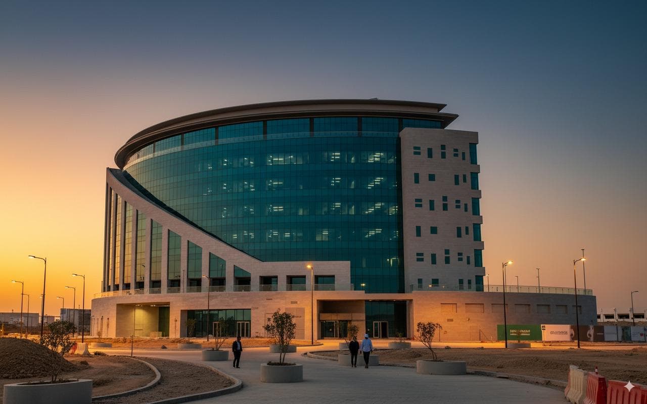 Pearl REIF building at dusk